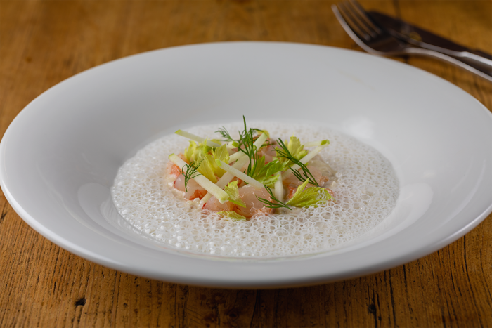 Risotto vom geräuchertem Aal und Langoustinos