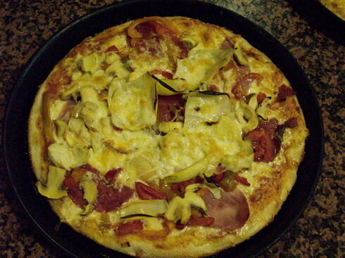 ... knusprige Pizza...