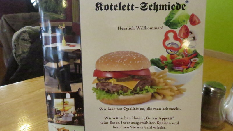 Deckblatt der Speisekarte