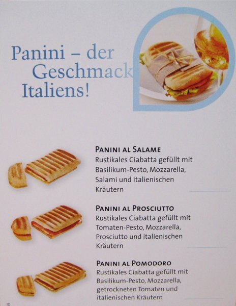 neu im Programm: italienische Paninis