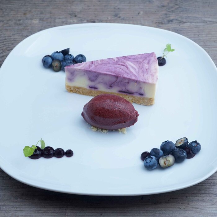 Zitronen-Cheese-Cake Blaubeer-Variation