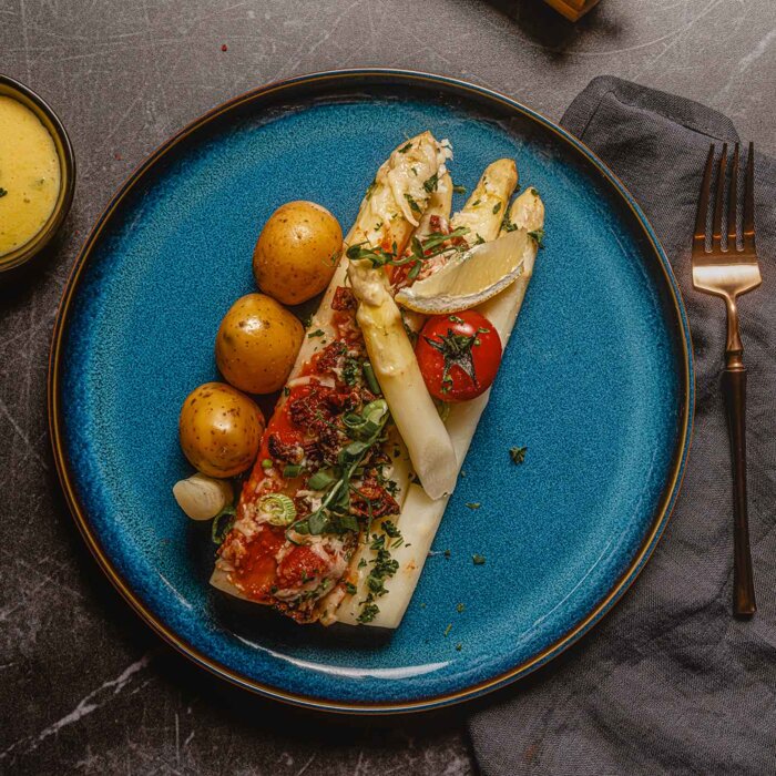 Gratinierter Spargel - vegetarisch