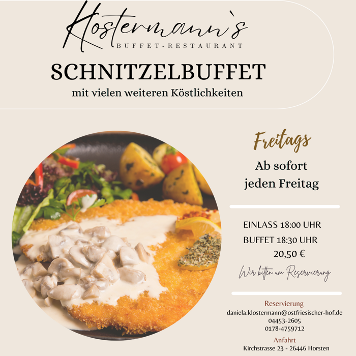 Freitags Schnitzelbuffet bei KLOSTERMANN´S