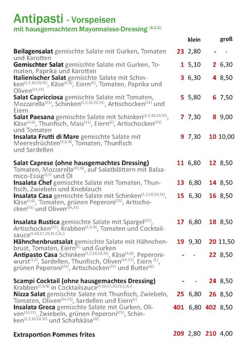 Tarzan Pizzeria Calabria in Saarbrücken – speisekarte.de