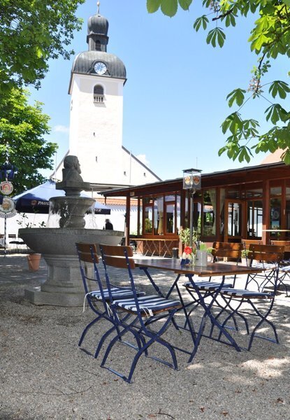 Schloßgaststätte Egmating, schöner Biergarten