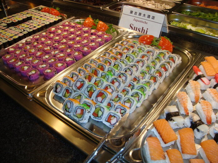 Sushi und Meeresfrüchte