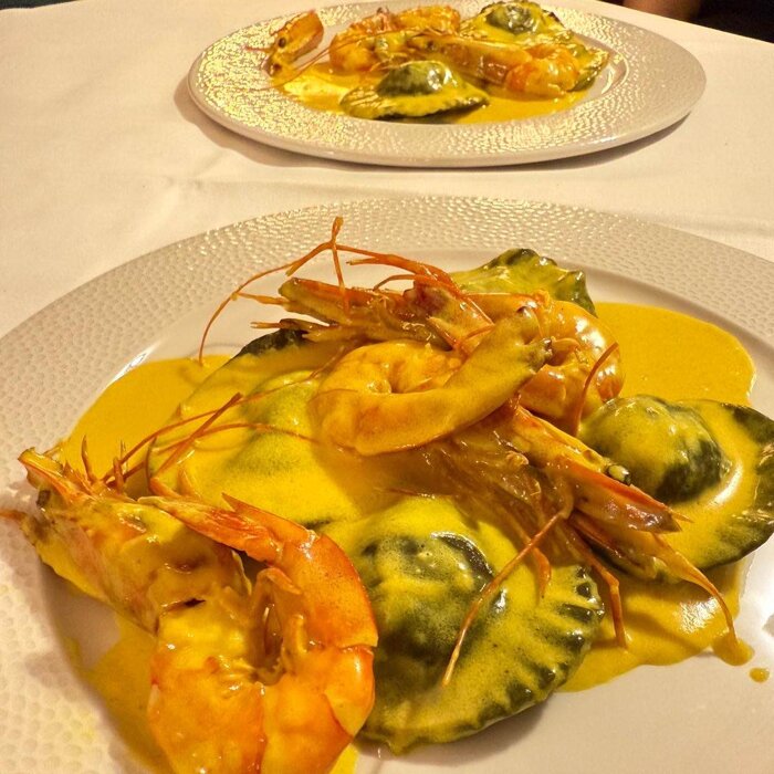Ravioli mit Scampi &Zafferano